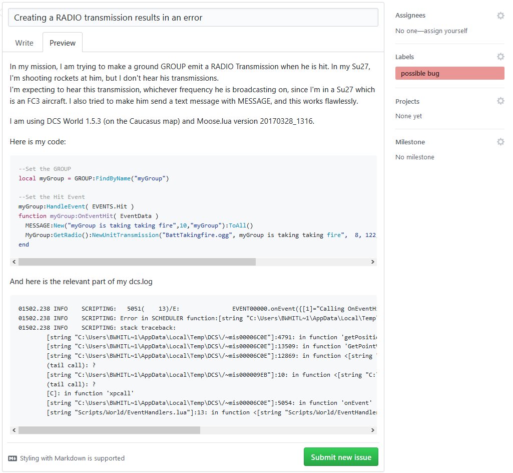 Example of a great bug report